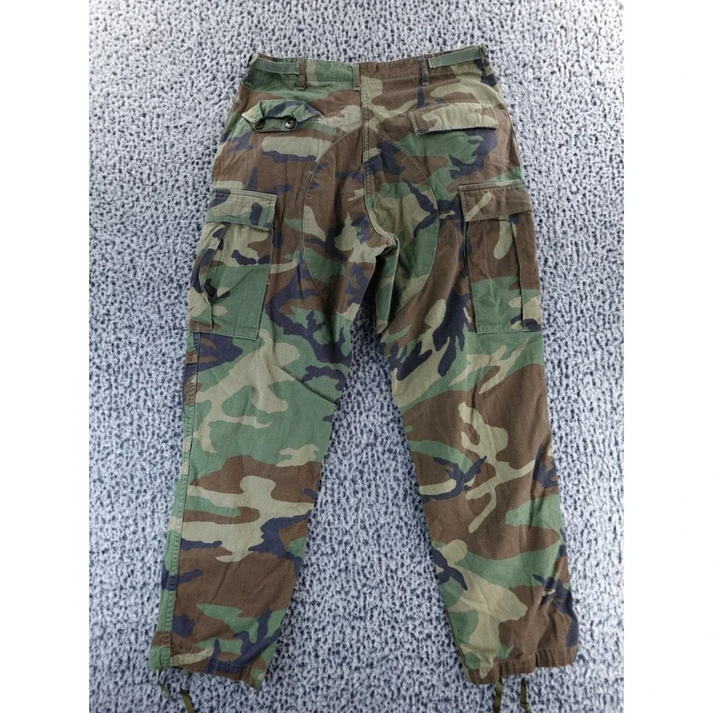 Vintage Woodland Camo Cargo Pants Military‎ Style Utility Trousers Med Regular